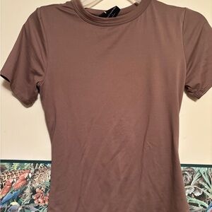 Elegant Tan Women's Short Sleeve Top